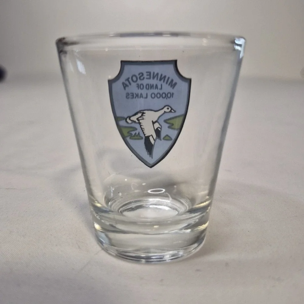 Minnesota Land of 10,000 Lakes Shot Glass Souvenir State‎ Bird Loon
